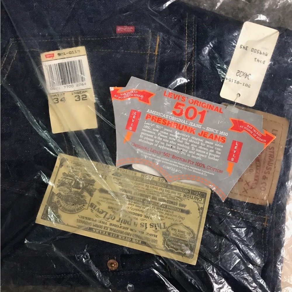 Original 1992 button fly 501 jeans never opened 34x32 perfect condition